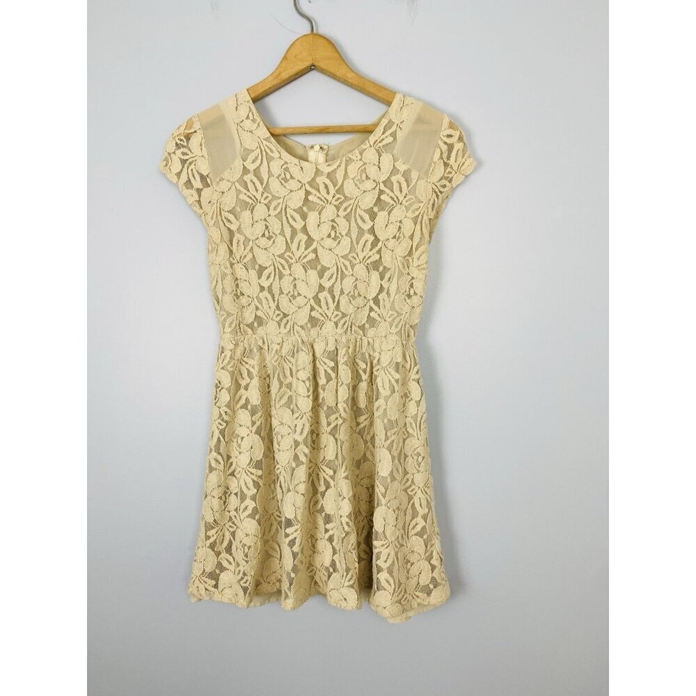 Coincidence & Chance Urban Outfitters Womens Size S Ivory Lace Overlay Dress